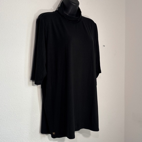Lauren Ralph Lauren XL Womens Black Turtleneck Mock Short Sleeve Top Quiet Lux - Picture 6 of 12